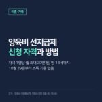 양육비 선지급제 신청, 10월 29일부터 소득 기준 없이 월 20만 원 받는 자격과 방법