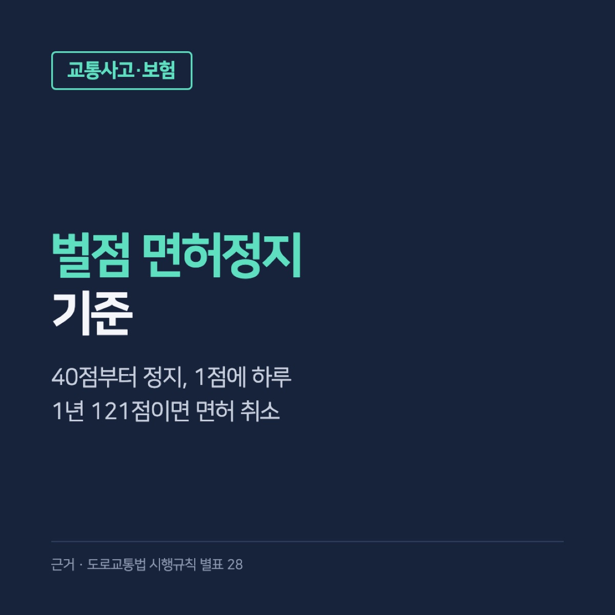 벌점 면허정지 기준, 40점부터 정지·1년 121점이면 취소와 내 벌점 조회 방법